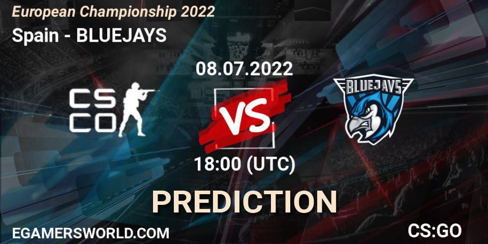 Spain - BLUEJAYS: Maç tahminleri. 08.07.2022 at 17:30, Counter-Strike (CS2), European Championship 2022