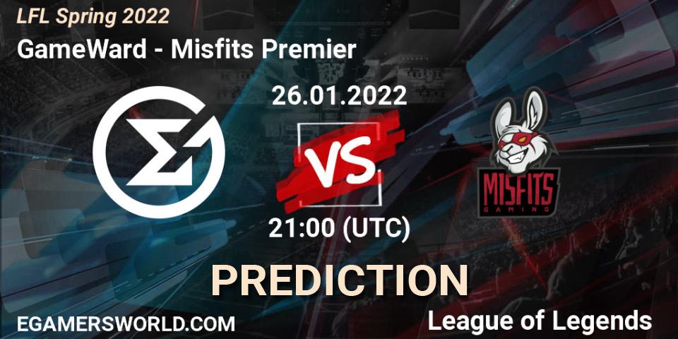 GameWard - Misfits Premier: Maç tahminleri. 26.01.2022 at 21:00, LoL, LFL Spring 2022