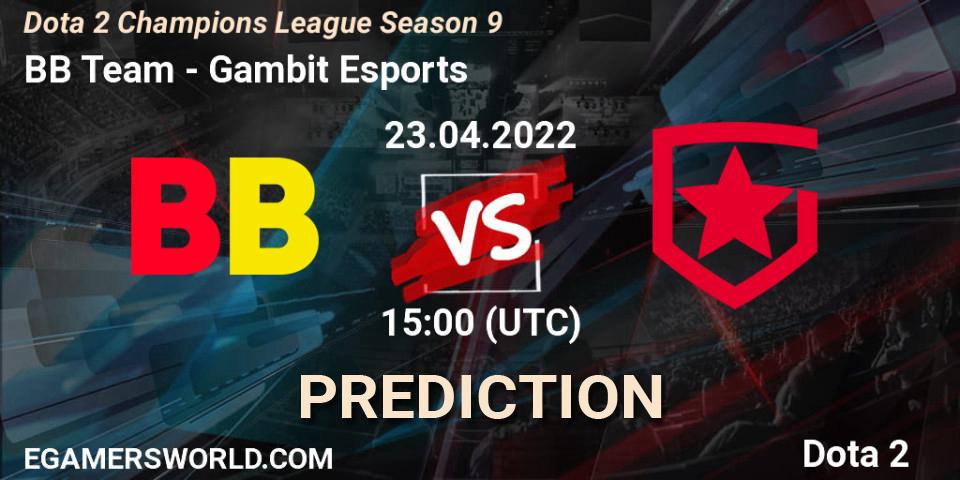 BB Team - Gambit Esports: Maç tahminleri. 23.04.2022 at 15:01, Dota 2, Dota 2 Champions League Season 9