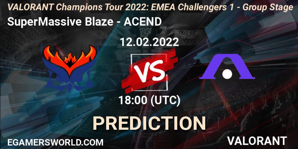SuperMassive Blaze - ACEND: Maç tahminleri. 12.02.2022 at 18:30, VALORANT, VCT 2022: EMEA Challengers 1 - Group Stage