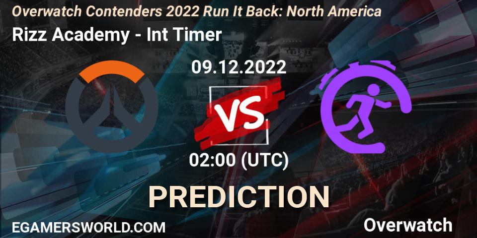 Rizz Academy - Int Timer: Maç tahminleri. 09.12.2022 at 02:00, Overwatch, Overwatch Contenders 2022 Run It Back: North America