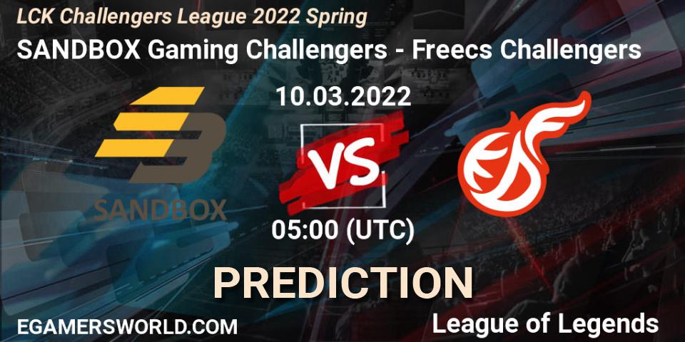 SANDBOX Gaming Challengers - Freecs Challengers: Maç tahminleri. 10.03.2022 at 05:00, LoL, LCK Challengers League 2022 Spring