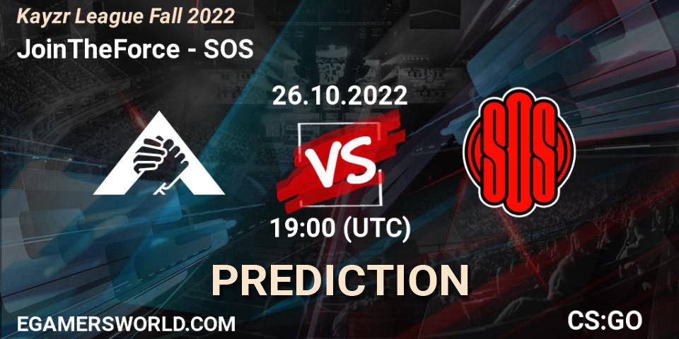 JoinTheForce - SOS: Maç tahminleri. 26.10.2022 at 19:00, Counter-Strike (CS2), Kayzr League Fall 2022