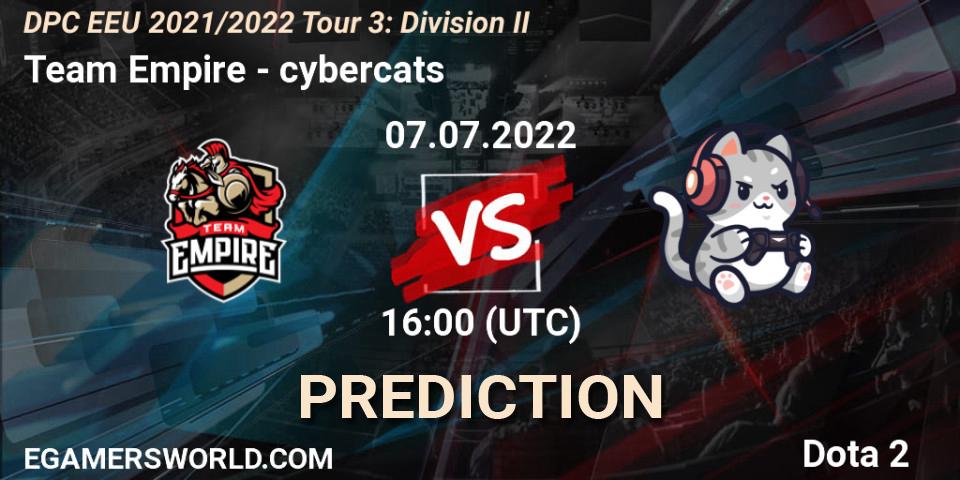 Team Empire - cybercats: Maç tahminleri. 07.07.22, Dota 2, DPC EEU 2021/2022 Tour 3: Division II