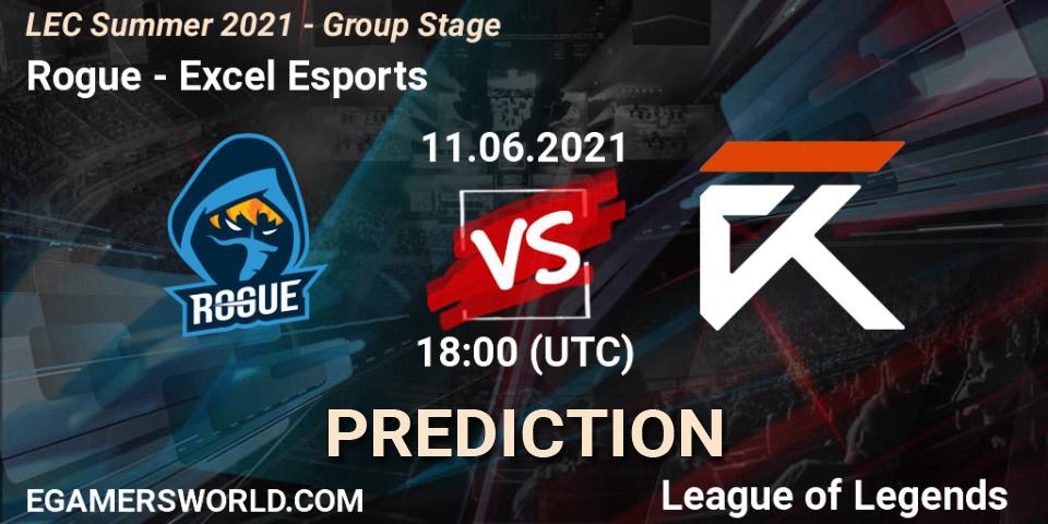 Rogue - Excel Esports: Maç tahminleri. 11.06.2021 at 18:00, LoL, LEC Summer 2021 - Group Stage