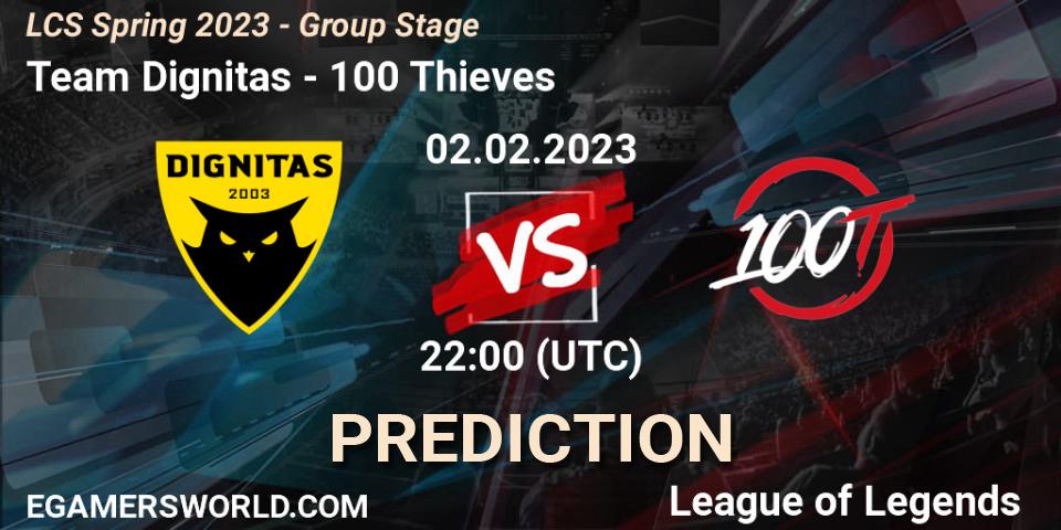 Team Dignitas - 100 Thieves: Maç tahminleri. 03.02.2023 at 00:00, LoL, LCS Spring 2023 - Group Stage