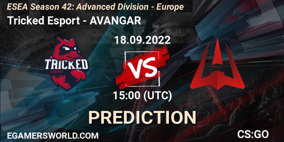 Tricked Esport - AVANGAR: Maç tahminleri. 18.09.2022 at 15:00, Counter-Strike (CS2), ESEA Season 42: Advanced Division - Europe