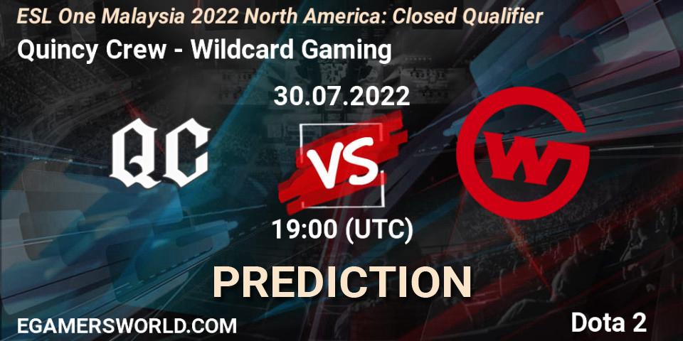 Quincy Crew - Wildcard Gaming: Maç tahminleri. 30.07.2022 at 19:01, Dota 2, ESL One Malaysia 2022 North America: Closed Qualifier