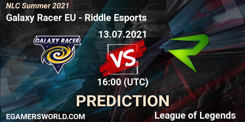 Galaxy Racer EU - Riddle Esports: Maç tahminleri. 13.07.2021 at 16:00, LoL, NLC Summer 2021