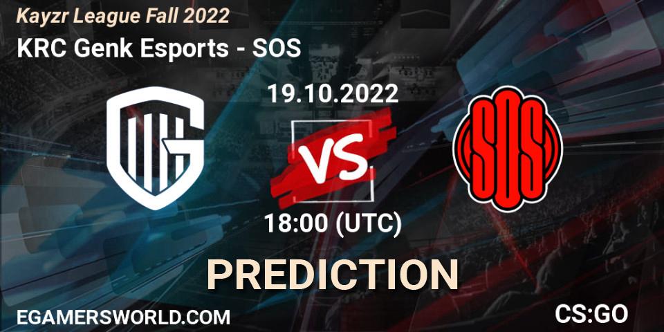 KRC Genk Esports - SOS: Maç tahminleri. 19.10.2022 at 18:00, Counter-Strike (CS2), Kayzr League Fall 2022