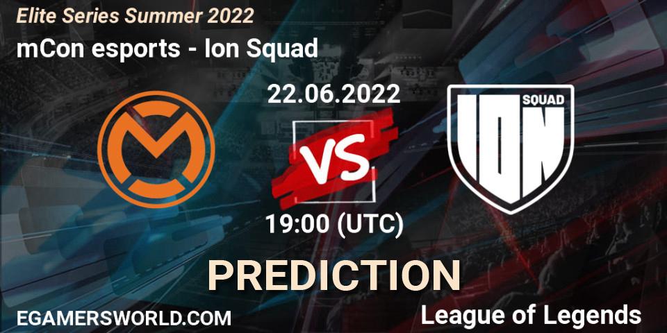mCon esports - Ion Squad: Maç tahminleri. 22.06.2022 at 19:00, LoL, Elite Series Summer 2022