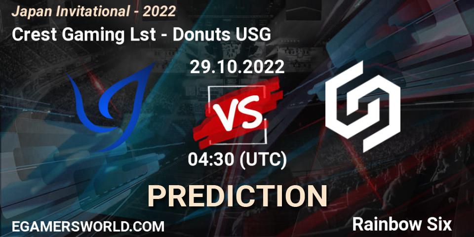 Crest Gaming Lst - Donuts USG: Maç tahminleri. 29.10.2022 at 04:30, Rainbow Six, Japan Invitational - 2022