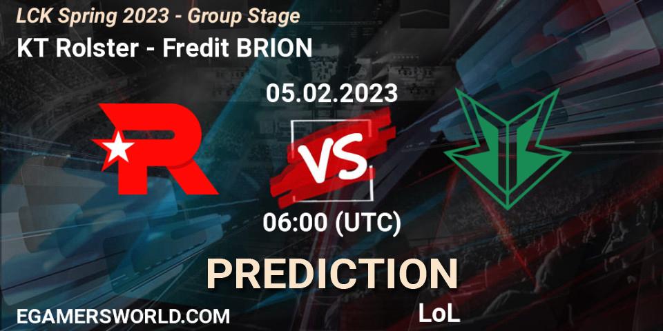KT Rolster - Fredit BRION: Maç tahminleri. 05.02.23, LoL, LCK Spring 2023 - Group Stage