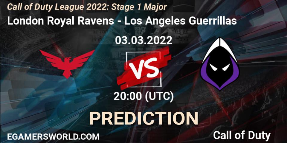 London Royal Ravens - Los Angeles Guerrillas: Maç tahminleri. 03.03.2022 at 20:00, Call of Duty, Call of Duty League 2022: Stage 1 Major
