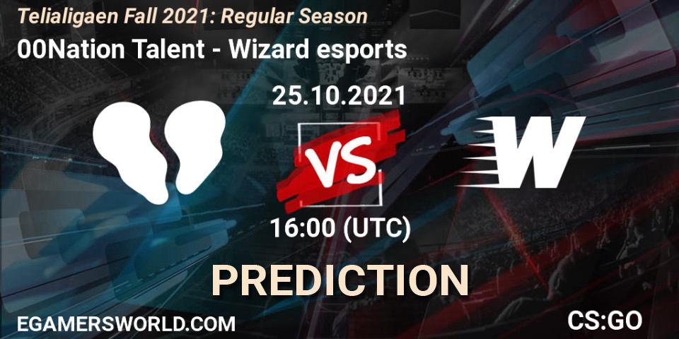 00Nation Talent - Wizard esports: Maç tahminleri. 25.10.2021 at 16:00, Counter-Strike (CS2), Telialigaen Fall 2021: Regular Season