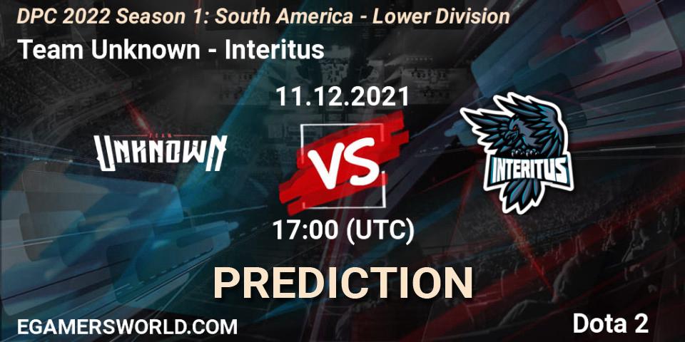 Team Unknown - Interitus: Maç tahminleri. 11.12.21, Dota 2, DPC 2022 Season 1: South America - Lower Division