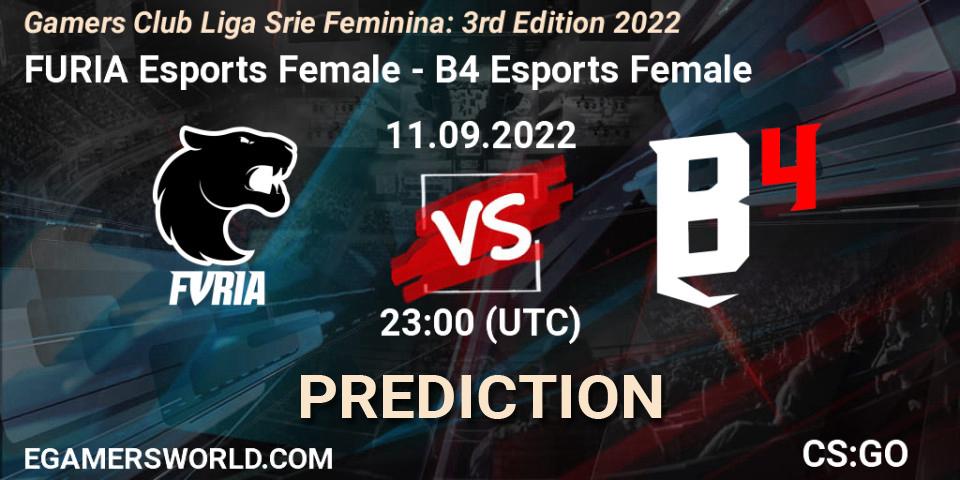 FURIA Esports Female - B4 Esports Female: Maç tahminleri. 11.09.2022 at 23:00, Counter-Strike (CS2), Gamers Club Liga Série Feminina: 3rd Edition 2022