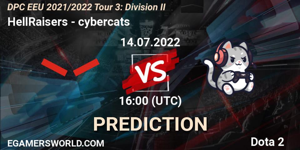 HellRaisers - cybercats: Maç tahminleri. 14.07.2022 at 17:10, Dota 2, DPC EEU 2021/2022 Tour 3: Division II