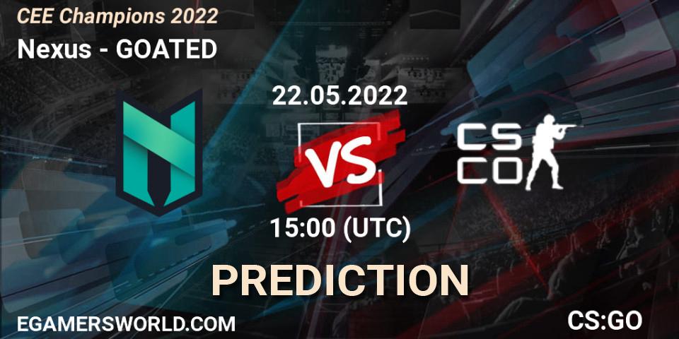 Nexus - GOATED: Maç tahminleri. 22.05.2022 at 15:00, Counter-Strike (CS2), CEE Champions 2022