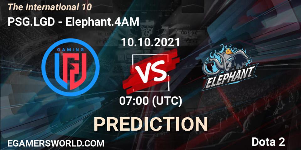 PSG.LGD - Elephant.4AM: Maç tahminleri. 10.10.2021 at 07:00, Dota 2, The Internationa 2021
