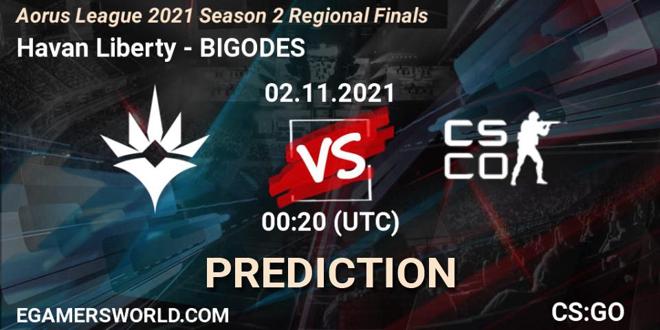 Havan Liberty - BIGODES: Maç tahminleri. 02.11.2021 at 00:10, Counter-Strike (CS2), Aorus League 2021 Season 2 Regional Finals