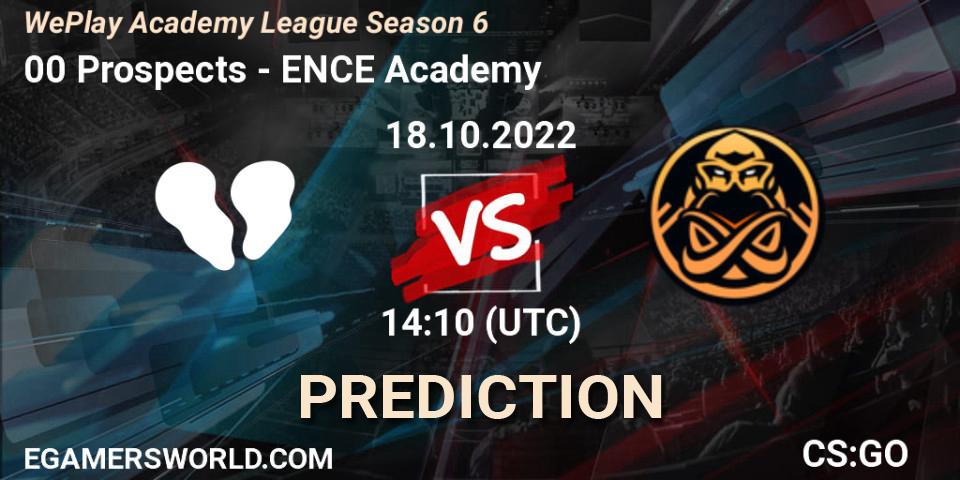 00 Prospects - ENCE Academy: Maç tahminleri. 18.10.2022 at 14:10, Counter-Strike (CS2), WePlay Academy League Season 6