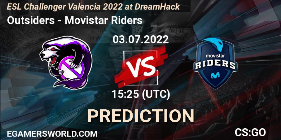 Outsiders - Movistar Riders: Maç tahminleri. 03.07.2022 at 15:25, Counter-Strike (CS2), ESL Challenger Valencia 2022 at DreamHack