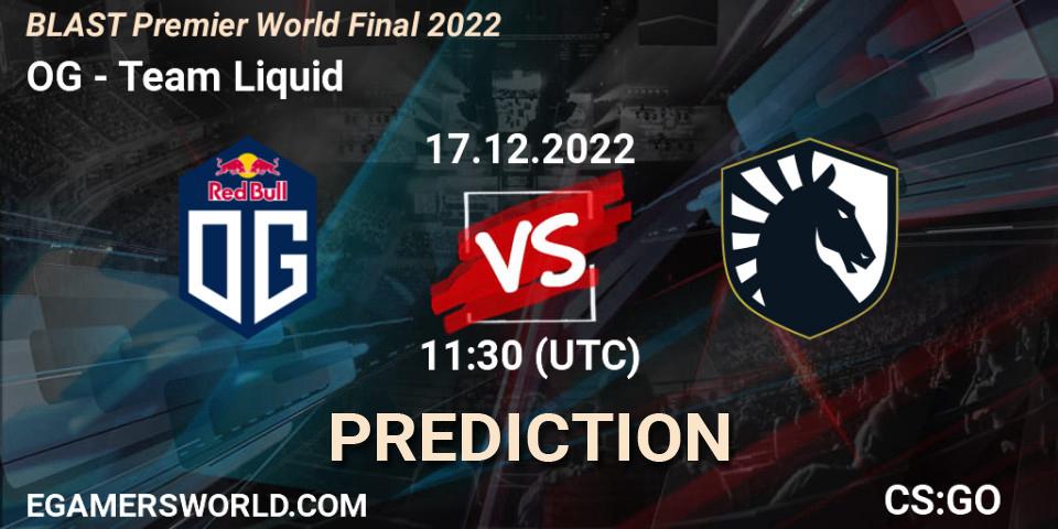 OG - Team Liquid: Maç tahminleri. 17.12.22, CS2 (CS:GO), BLAST Premier World Final 2022