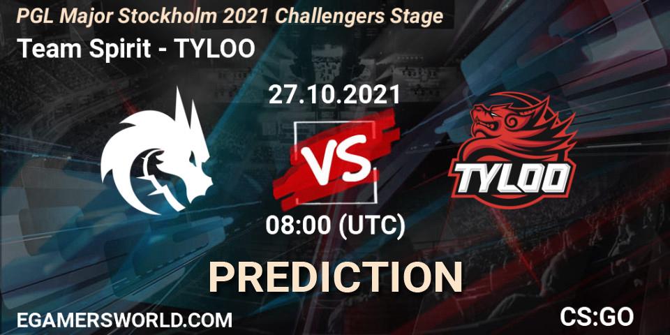Team Spirit - TYLOO: Maç tahminleri. 27.10.2021 at 08:10, Counter-Strike (CS2), PGL Major Stockholm 2021 Challengers Stage