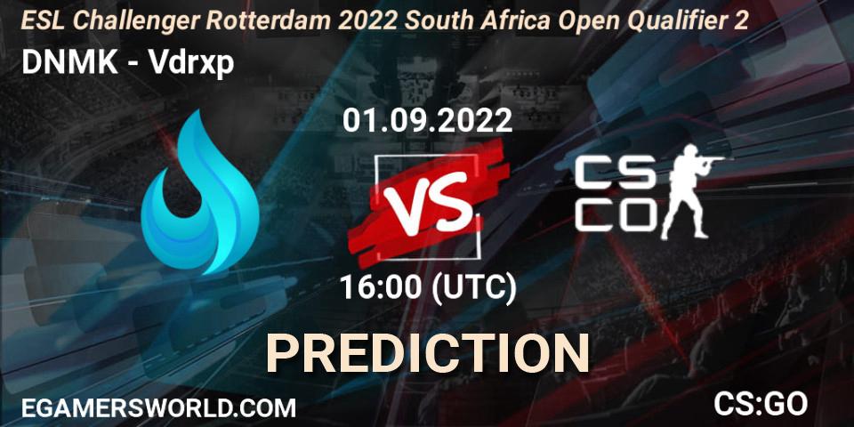 DNMK - Vdrxp Gaming: Maç tahminleri. 01.09.2022 at 16:00, Counter-Strike (CS2), ESL Challenger Rotterdam 2022 South Africa Open Qualifier 2