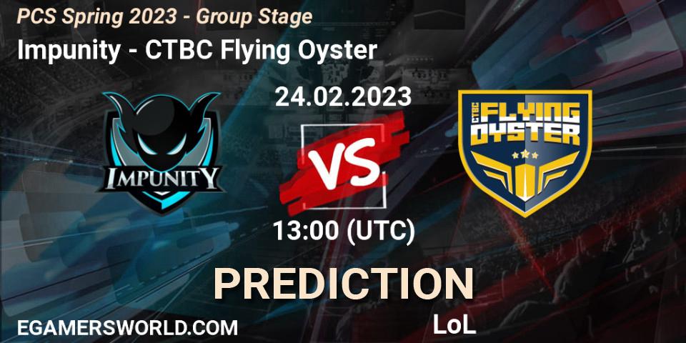 Impunity - CTBC Flying Oyster: Maç tahminleri. 10.02.23, LoL, PCS Spring 2023 - Group Stage