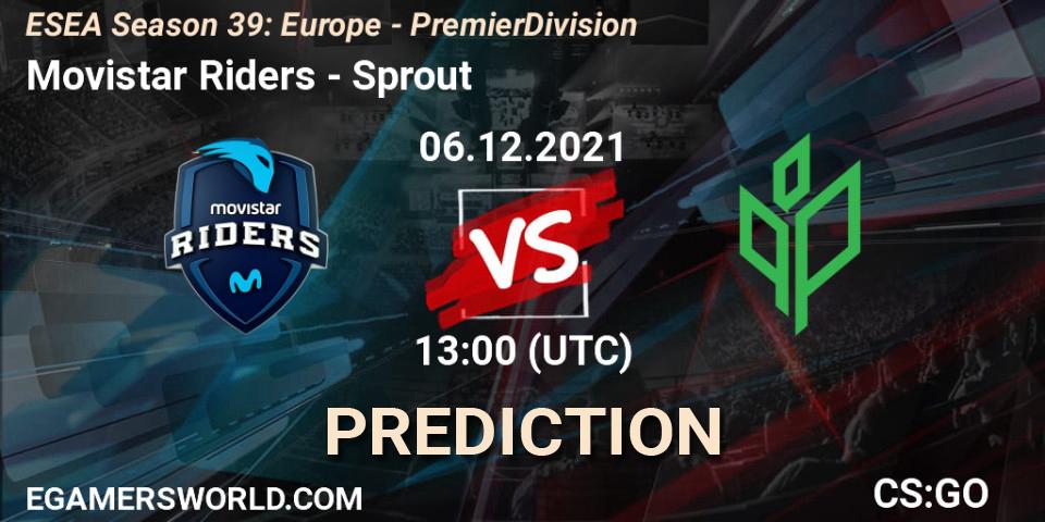Movistar Riders - Sprout: Maç tahminleri. 06.12.2021 at 17:00, Counter-Strike (CS2), ESEA Season 39: Europe - Premier Division