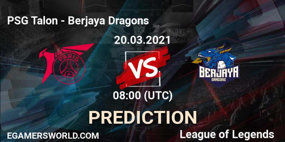 PSG Talon - Berjaya Dragons: Maç tahminleri. 20.03.2021 at 09:30, LoL, PCS Spring 2021 - Group Stage