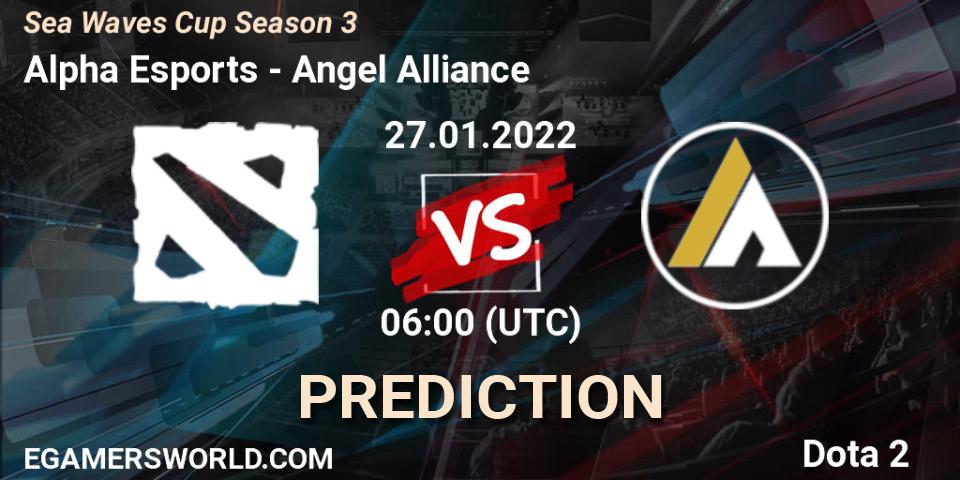 Alpha Esports - Angel Alliance: Maç tahminleri. 27.01.2022 at 06:11, Dota 2, Sea Waves Cup Season 3