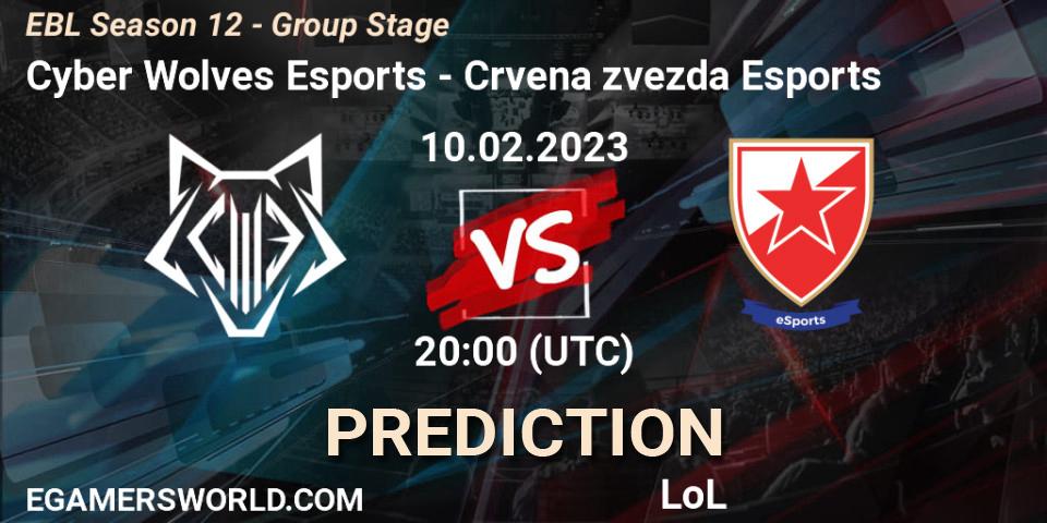 Cyber Wolves Esports - Crvena zvezda Esports: Maç tahminleri. 10.02.23, LoL, EBL Season 12 - Group Stage