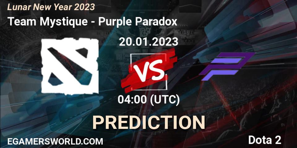 Team Mystique - Purple Paradox: Maç tahminleri. 20.01.23, Dota 2, Lunar New Year 2023