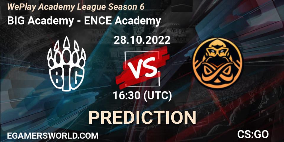 BIG Academy - ENCE Academy: Maç tahminleri. 24.10.2022 at 18:50, Counter-Strike (CS2), WePlay Academy League Season 6