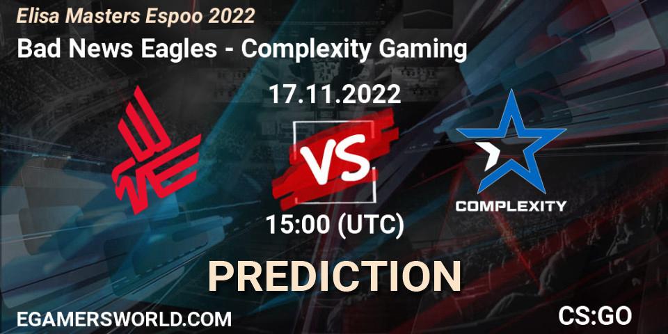 Bad News Eagles - Complexity Gaming: Maç tahminleri. 17.11.22, CS2 (CS:GO), Elisa Masters Espoo 2022