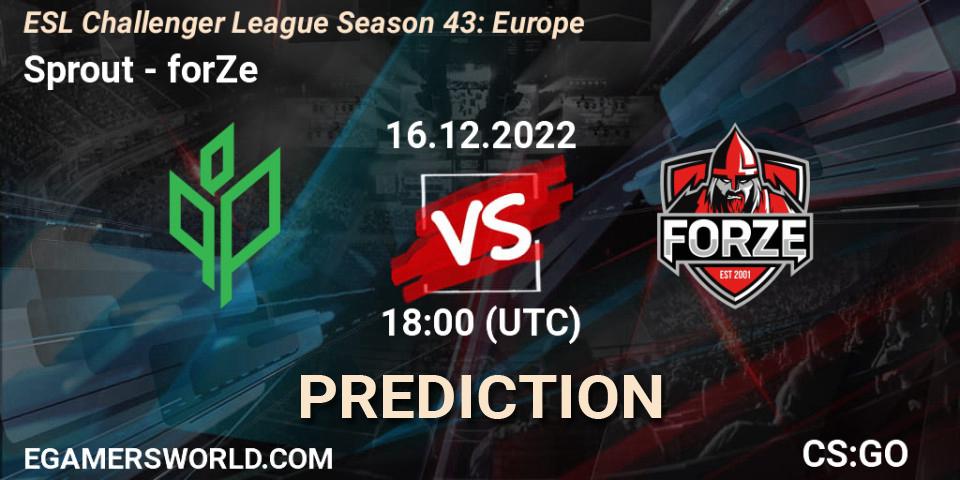 Sprout - forZe: Maç tahminleri. 16.12.22, CS2 (CS:GO), ESL Challenger League Season 43: Europe