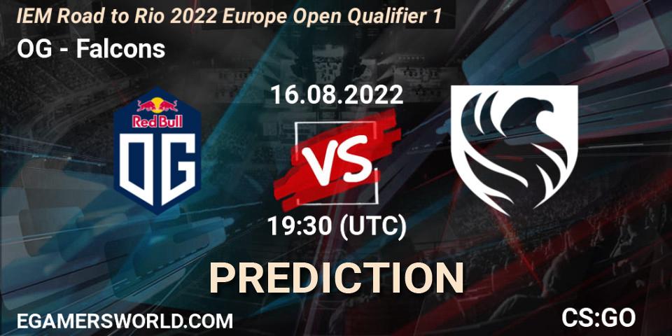 OG - Falcons: Maç tahminleri. 16.08.2022 at 19:40, Counter-Strike (CS2), IEM Road to Rio 2022 Europe Open Qualifier 1