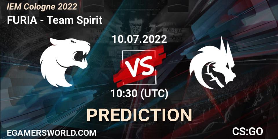 FURIA - Team Spirit: Maç tahminleri. 10.07.2022 at 10:30, Counter-Strike (CS2), IEM Cologne 2022