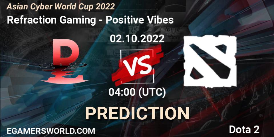 Refraction Gaming - Positive Vibes: Maç tahminleri. 02.10.2022 at 04:14, Dota 2, Asian Cyber World Cup 2022