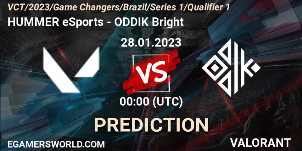 HUMMER Esports - ODDIK Bright: Maç tahminleri. 28.01.23, VALORANT, VCT 2023: Game Changers Brazil Series 1 - Qualifier 1
