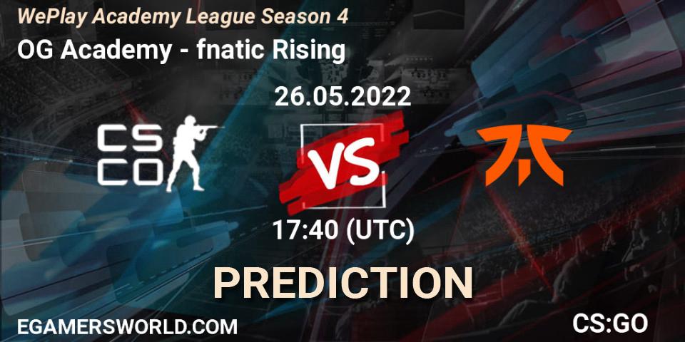OG Academy - fnatic Rising: Maç tahminleri. 26.05.2022 at 17:40, Counter-Strike (CS2), WePlay Academy League Season 4