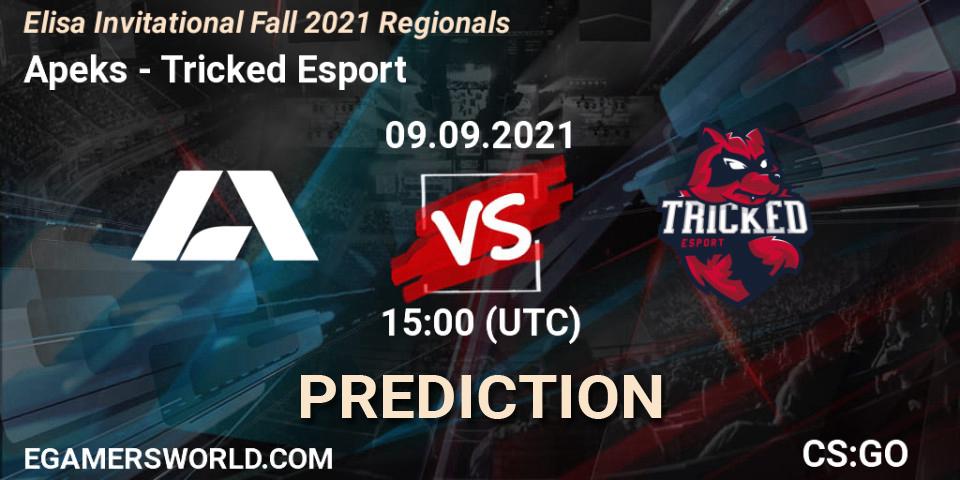 Apeks - Tricked Esport: Maç tahminleri. 09.09.2021 at 15:30, Counter-Strike (CS2), Elisa Invitational Fall 2021 Regionals