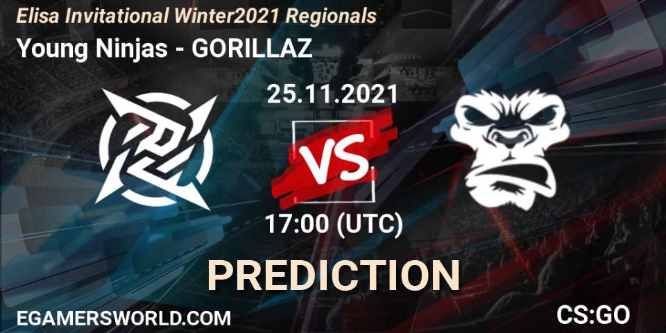 Young Ninjas - GORILLAZ: Maç tahminleri. 25.11.2021 at 17:00, Counter-Strike (CS2), Elisa Invitational Winter 2021 Regionals