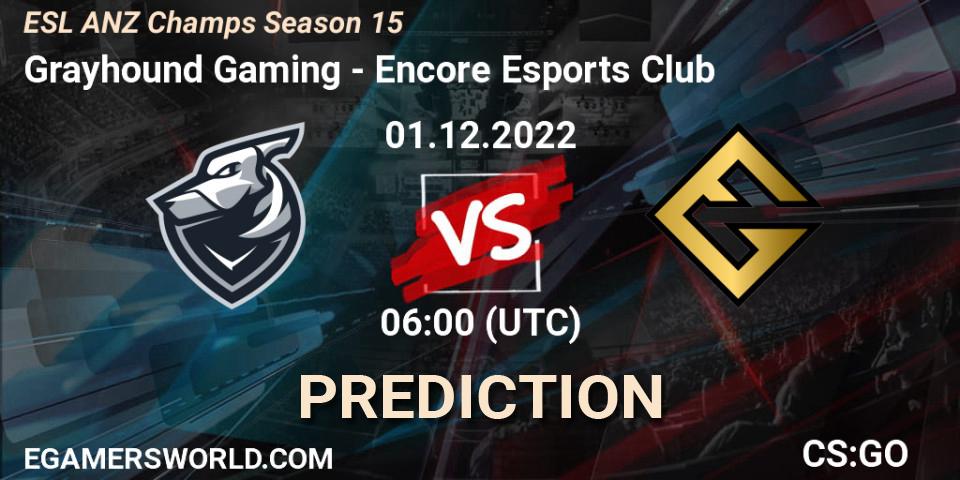 Grayhound Gaming - Encore Esports Club: Maç tahminleri. 01.12.2022 at 06:00, Counter-Strike (CS2), ESL ANZ Champs Season 15