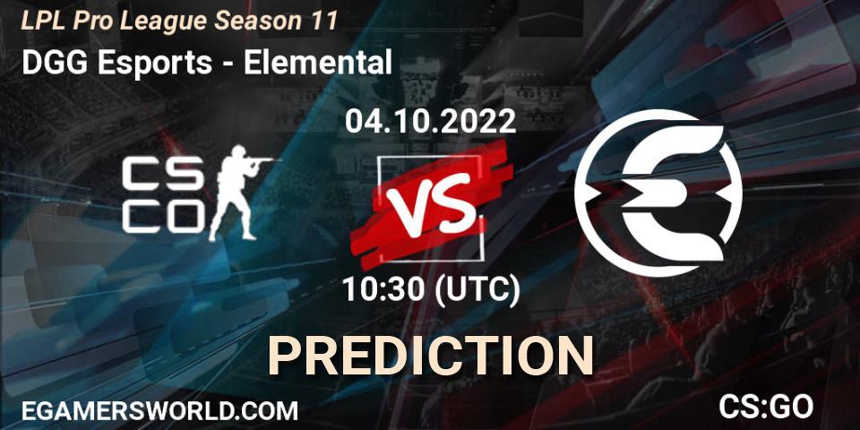 DGG Esports - Elemental: Maç tahminleri. 04.10.2022 at 11:00, Counter-Strike (CS2), LPL Pro League 2022 Season 2