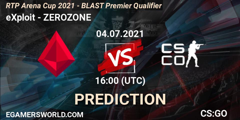 eXploit - ZEROZONE: Maç tahminleri. 04.07.2021 at 15:00, Counter-Strike (CS2), RTP Arena Cup 2021 - BLAST Premier Qualifier