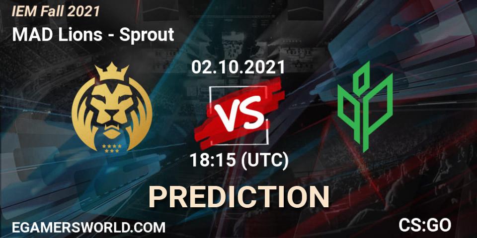 MAD Lions - Sprout: Maç tahminleri. 02.10.2021 at 18:30, Counter-Strike (CS2), IEM Fall 2021: Europe RMR